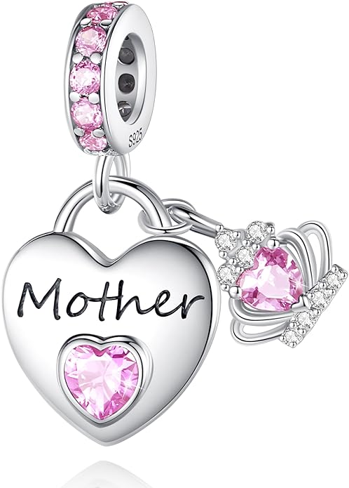 Family Charms for Charms Bracelet: 925 Sterling Silver Heart Dangle Charms for Bracelets and Necklaces, Birthday Mother's Day Christmas Jewelry Gifts For Women.