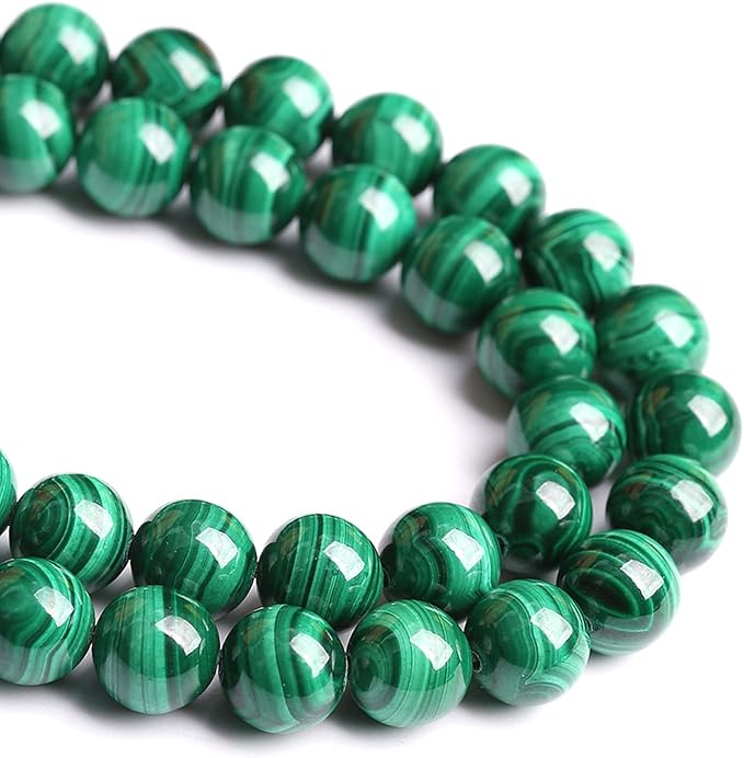 10MM 19PCS Natural Stone Green Malachite 3A Grade Gemstone Loose Beads for Jewelry Making DIY Bracelet