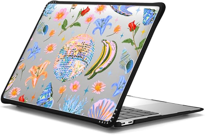 CASETiFY Impact MacBook Air 13" (M1/Intel) Case [Cushioned Impact Corners/Scratch-Resistant/Anti-Slip Grip] - Disco Magic - Clear Black