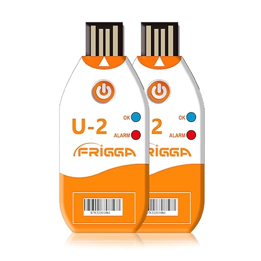 Frigga 2Pack USB Temperature Data Logger Single Use Temperature Recorder 100 Days High Accuracy Thermometer Monitor 14400 Points with PDF CSV Report, U2