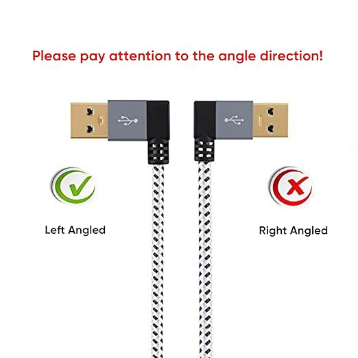 CableCreation USB 3.0 Extension Cable 1FT, [2-Pack] Left Angle USB 3.0 Male to Female Extender Cord, 90 Degree USB 3.0 for VR, PlayStation, Xbox, Keyboard, Space Gray, 0.3M