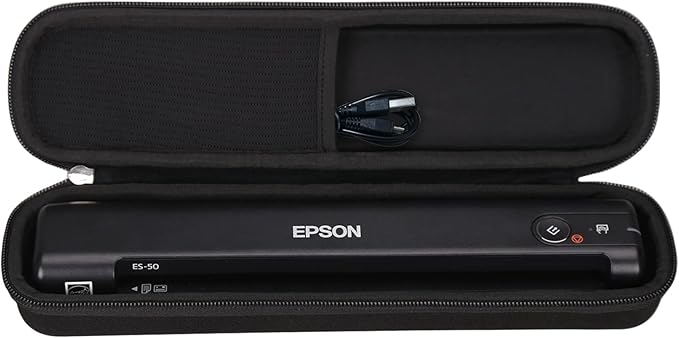 Aproca Storage Case Compatible with Epson Workforce ES-50 / ES-55R / ES-60W / ES-65WR / DS-30 / DS-70 / DS-80W Document Scanner, Portable Bag for Accessories