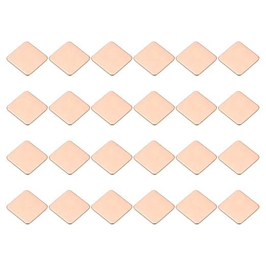 PATIKIL Copper Heatsink Pad Shims, 24 Pcs 15x15x1mm Copper Pad Shim IC Chipset GPU CPU Thermal Heatsink for Cooling Laptop Desktop Computer