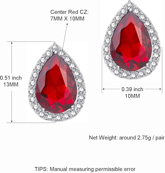 YOMELA Cubic Zirconia Earrings Studs, Halo CZ Birthstone Simulated Diamond Stud Earrings for Women