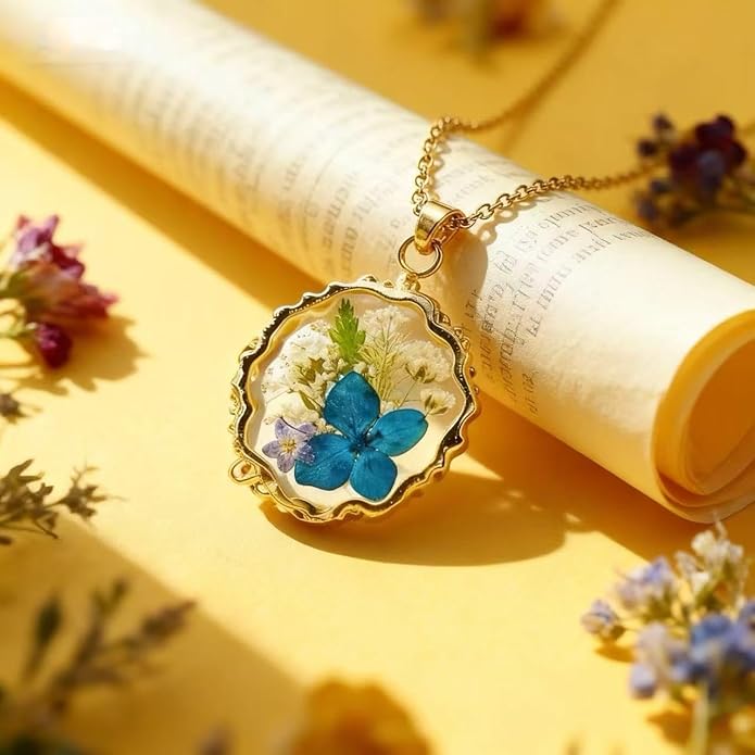 Birth Flower Necklace,1-12 Birth Month Flower Handmade Pendant Necklaces for Women Personalized Custom Floral Jewelry,Boho jewelry,Birthday Gift for Women Girls Best Friend