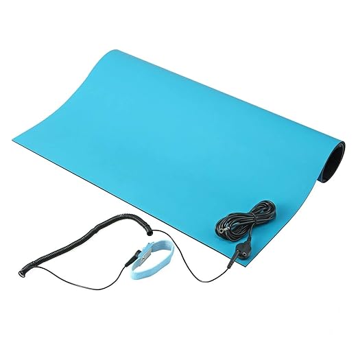 MWRF Source™ ESD Mat Kit with Wrist Strap and Grounding Cord (2 FT x 4 FT, Blue)