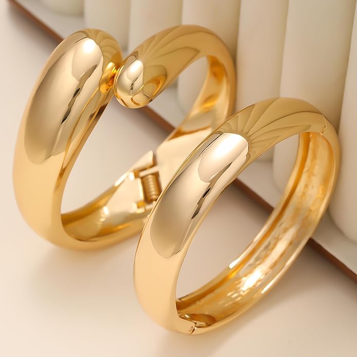 14K Gold Plated Chunky Cuff Bracelet for Women Non Tarnish Stainles Bracelet for women fashion jewelry