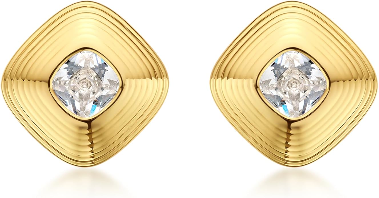 18K Gold Plated Huggie Hoop Earrings for Women, 925 Sterling Silver Post, Hypoallergenic Small Earrings