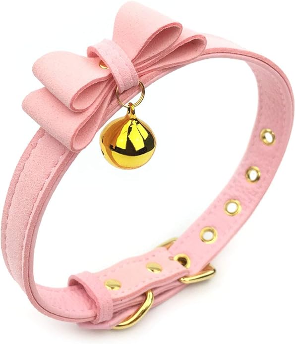 Bell Choker Collar Necklace Lolita Bow Collar Cat Kitty Velvet Necklace