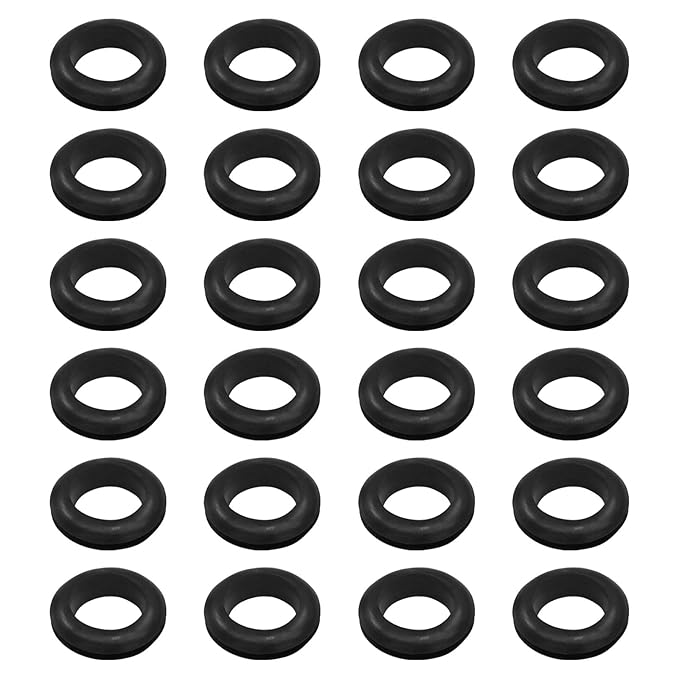 24 Pcs Rubber Grommets, 5/8" Inside Diameter 3/4" Drill Hole Rubber Wire Grommets O Ring Grommets for Wire, Firewall, Cables, Plugs, Automotive(Black)