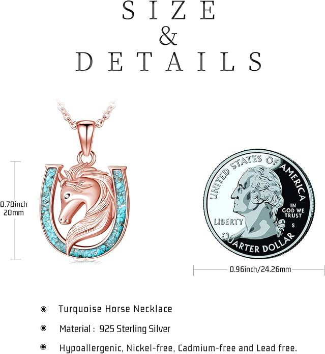 Western Cowboy Necklace 925 Sterling Silver Horseshoe Pendant Western Jewelry Cowgirl Gifts for Women Girlfriend Cowboy Cowgirl