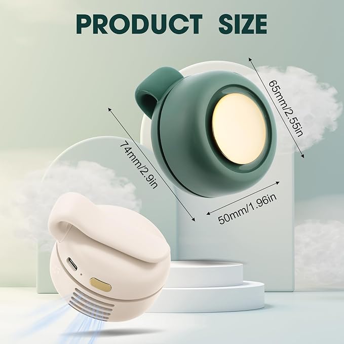 Small Clip Fan, Personal Waist Fans,Portable Silent Mini Bladeless Fan Clip On for Shirt,Hands-Free Personal Clip Fans 3 Speeds,Clips on Waist Neck Fanes for Outdoor,Camping,Travel,Office (White)