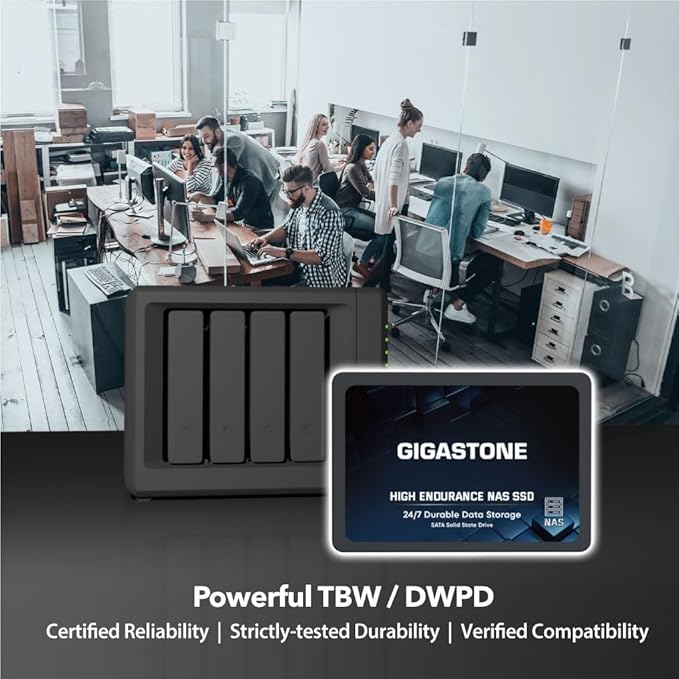 Gigastone 4TB NAS SSD Drive (24-Pack) 24/7 Durable High Endurance RAID Data Storage Network Attached Storage 2.5" SATA Internal Solid State Hard Drives