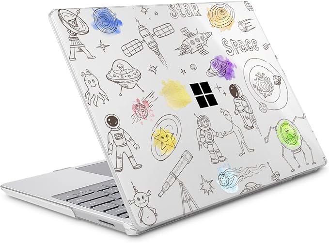 Tuiklol Case for 15 Inch Microsoft Surface Laptop 5/4/3 2022-2020, Model 1979/1953/1872/1873 Hard Shell Cover, Keyboard Cover+Screen Protector+Dust Plugs,Astronaut