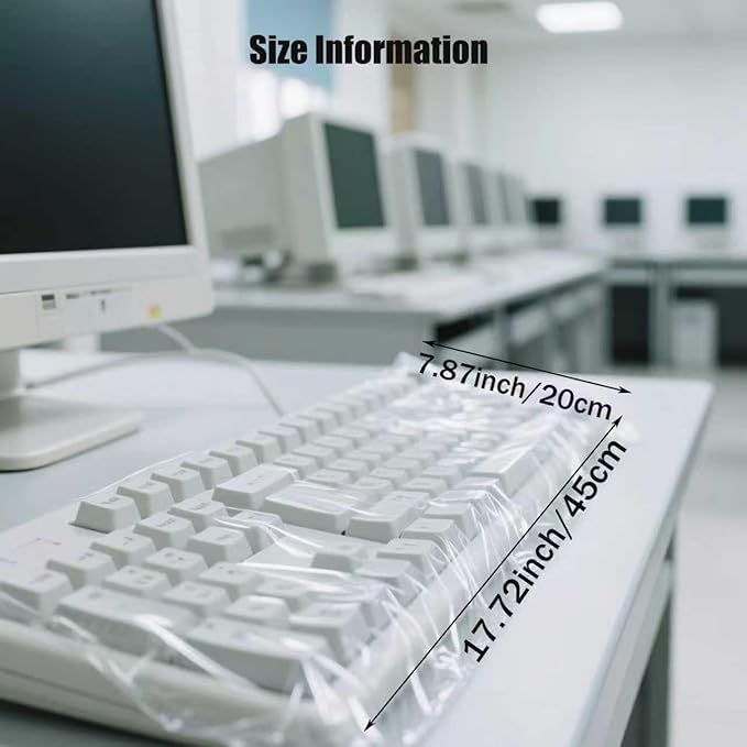 50Pcs Keyboard Cover - Disposable Keyboard Protector for Desktop Dustproof Waterproof for Office Schools Supplies
