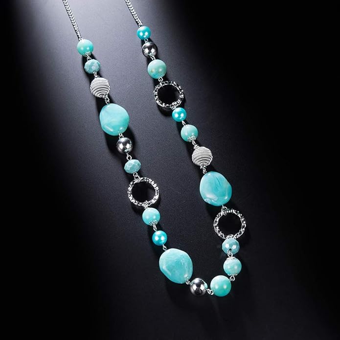 PEARL&CLUB Long Beaded Necklaces For Women - Sweater Chain Fashion Jewelry Necklace Gifts For Women