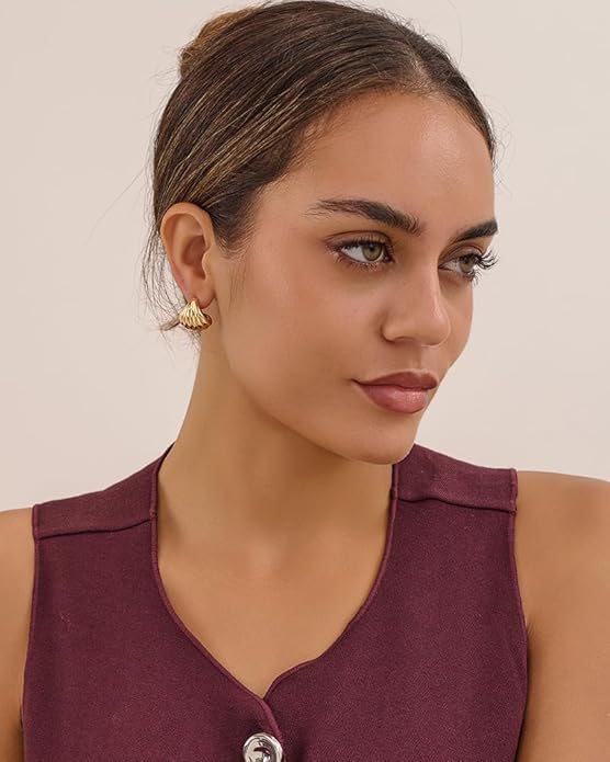 Shell Earrings for Women in Chunky Hoop & Teardrop Styles Boho Beach Statement Jewelry Available in Gold Silver & Rose Gold