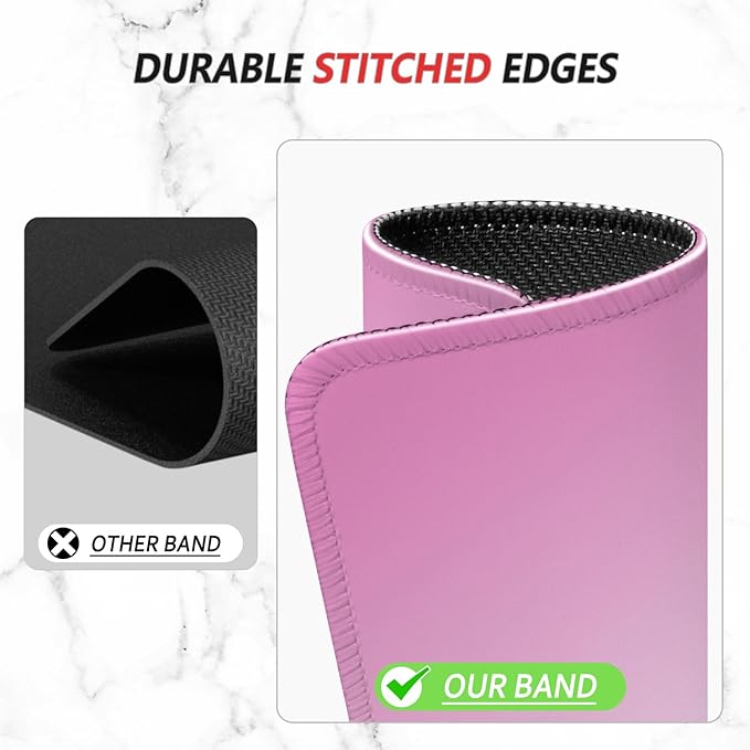 ITNRSIIET Mouse Pad Non-Slip Rubber Base Smooth Surface Stitched Edges Waterproof Durable Compatible with All Mice for Office & Gaming, Desk Accessory, 10.2x8.3x0.12 inch, Blush Gradient