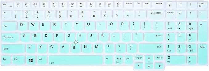 CaseBuy Keyboard Cover for 2022 15.6" Lenovo ThinkPad E15 Gen 4 3 2 T15 L15 T15p Gen 3 2 1 L15 P51s P52 P52s P53 P72 P73/ThinkPad E580 E590 E595 L580 L590/ThinkPad T570 T575 T580 T590, Gradual Mint