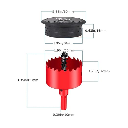 TuTuYa 8PCS Desk Grommet, Desk Grommet 2Inch(50mm) Desk Cable Grommet Desk Cable Hole Covers with Hole Saw, Ideal Solution for Office and Home Table Cable (Black, 2Inch_50mm)