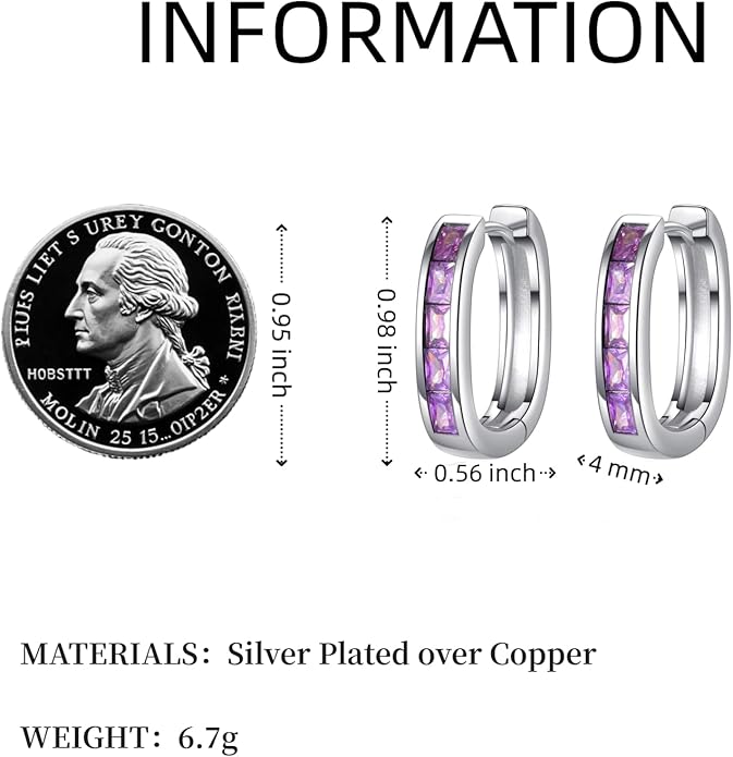 Trendy CZ Gold/Silver Hoop Earrings for Women Square Hypoallergenic chunky gold Hoop Earrings Geometric Minimalist Rectangle Hoops