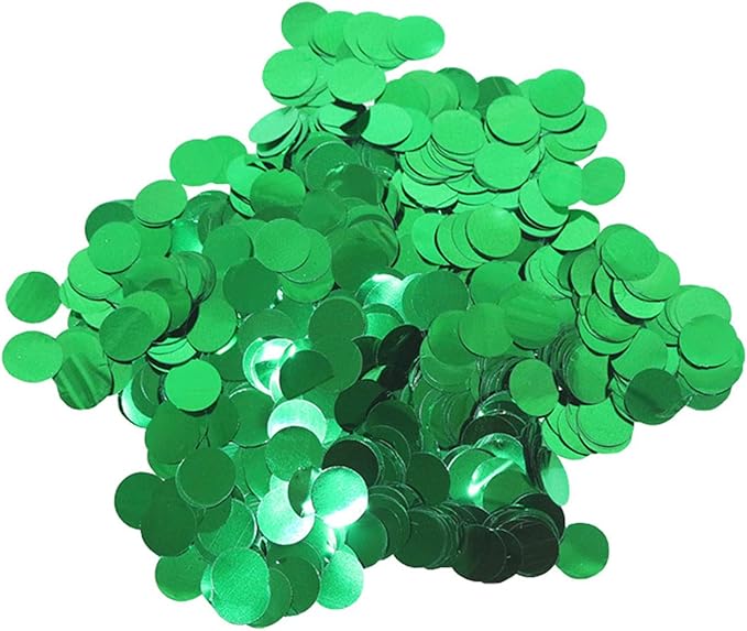 Green Table Confetti 0.59 inch Metallic Foil Confetti for Wedding Birthday Party Confetti Decoration (2.12 oz /1 pack)