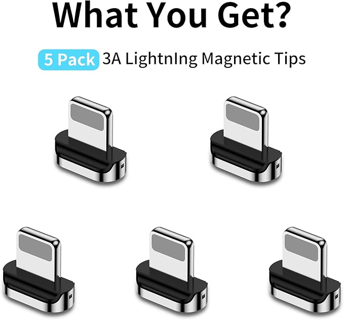 Magnetic Connector Tips Head for Iproduct Devices (5 Pack), only Compatible 3A Magnetic Charging Cable
