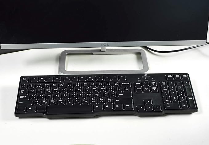 2PCS Thai-English Keyboard Letters Replacement Stickers - White Font on Black Background for Computer, Laptop, Notebook, Desktop - Matte Vinyl Alphabet Stickers