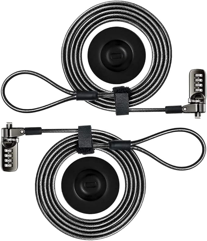 I3C Laptop Cable Lock 4 Digital Combination Lock Security Computer Cable Lock Anti Theft Combination Lock Compatible for Tablet Laptop (2 Packs)