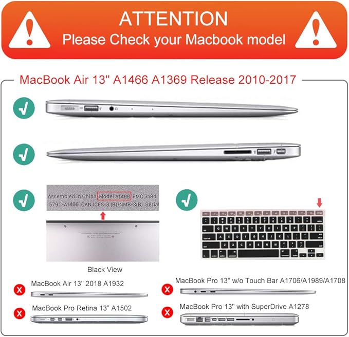 Mektron for MacBook Air 13 Case A1466/A1369 (2010-2017 Release), Snap-on Plastic Hard Shell Cover for MacBook Air 13.3 inch with Keyboard Cover,Watercolor Cactus