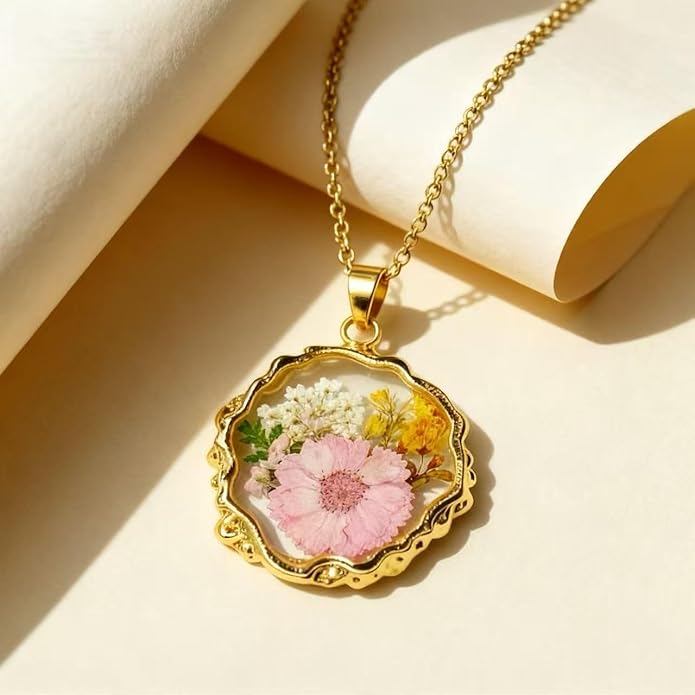 Birth Flower Necklace,1-12 Birth Month Flower Handmade Pendant Necklaces for Women Personalized Custom Floral Jewelry,Boho jewelry,Birthday Gift for Women Girls Best Friend