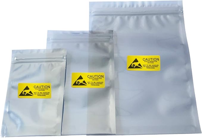 Anti Static Bags,ESD Bags,30pcs Mixed Sizes Antistatic Resealable Bag for 3.5 Hard Drive, 2.5 Solid State Drive,with Labels, ESD Shielding Bag for Varieties of Electronic Device