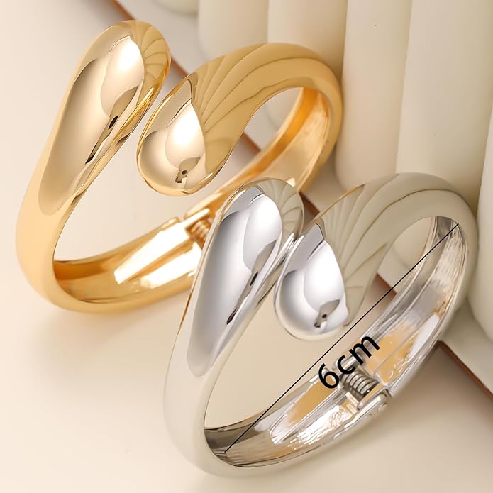 14K Gold Plated Chunky Cuff Bracelet for Women Non Tarnish Stainles Bracelet for women fashion jewelry