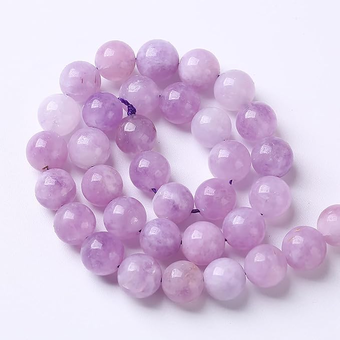 4mm 90pcs Natural Lavender Amethyst Beads Round Loose Gemstone Crystal Energy Healing Power Stone Beads for Jewelry Making DIY Bracelet 15 Inch (Lavender Amethyst, 4mm)