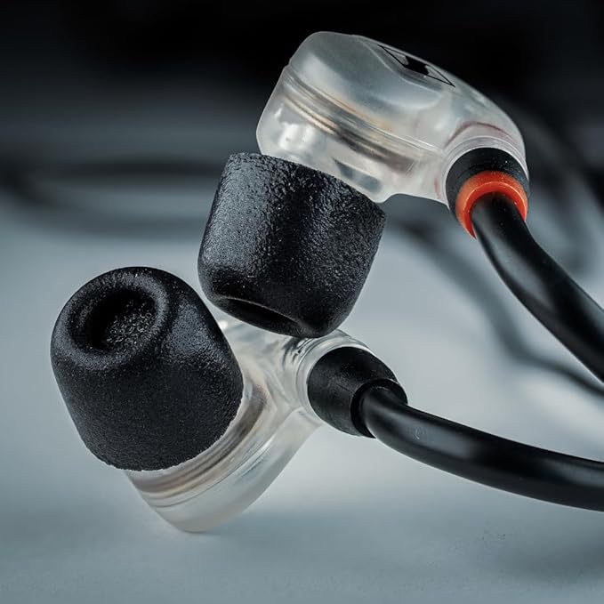 Comply 500 Core Series | Memory Foam Replacement IEM Ear Tips for KZ, Moondrop, FiiO Sennheiser & More | Superior Noise Isolation, Ultimate Comfort, Secure Fit | Oval, Black, Large (3 Pairs)