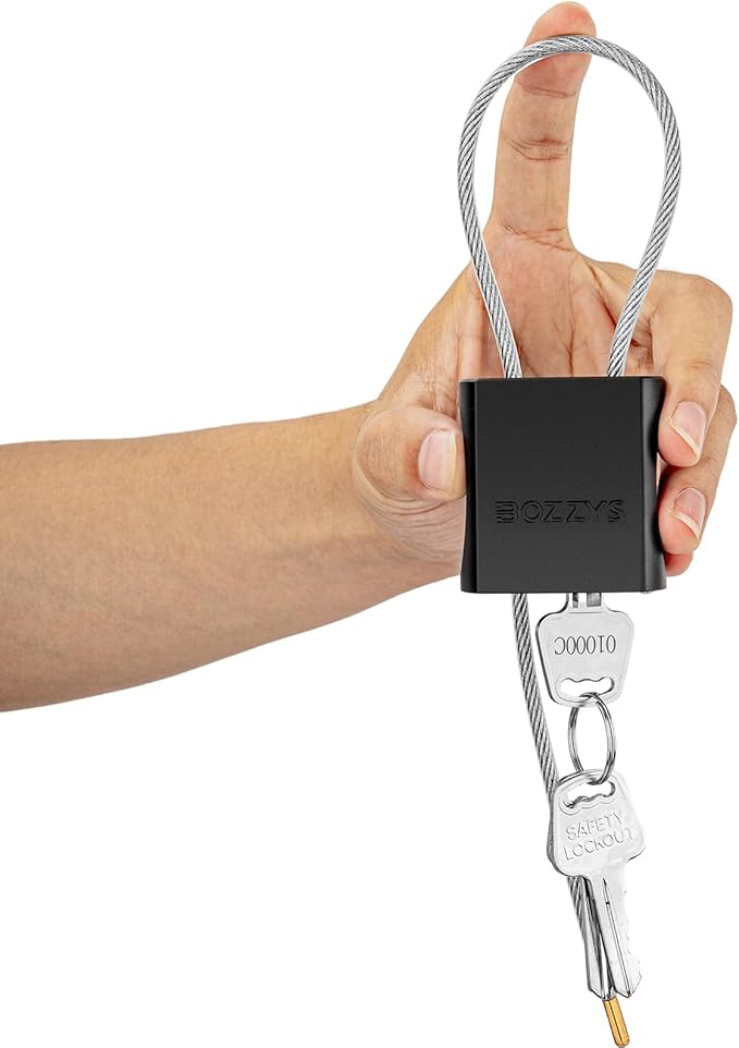 Cable Padlock with 3 Keys | L 1.15ft(0.35m),D 1/6in(4mm) Adjustable Steel Cable Lock | Aluminum Locks for Bikes, Gate, Lockers & Outdoor Gear | Weatherproof & Black