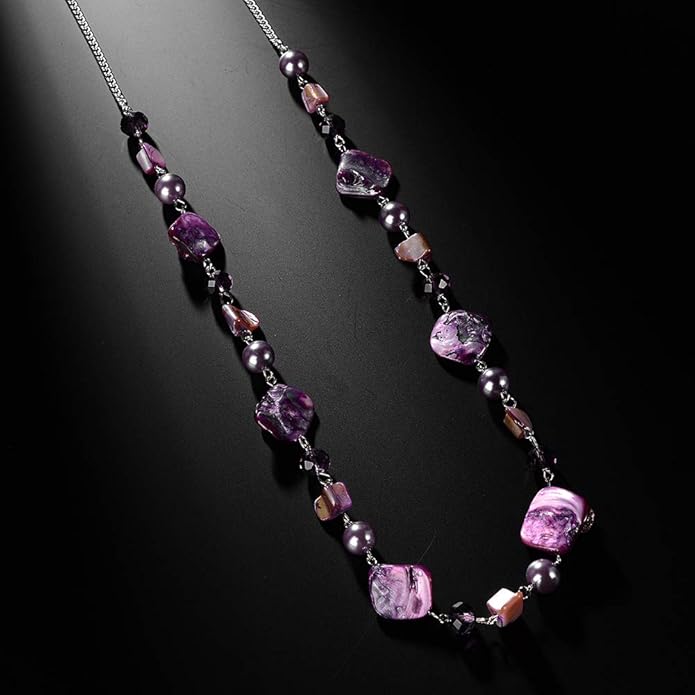 PEARL&CLUB Long Beaded Necklaces For Women - Sweater Chain Fashion Jewelry Necklace Gifts For Women