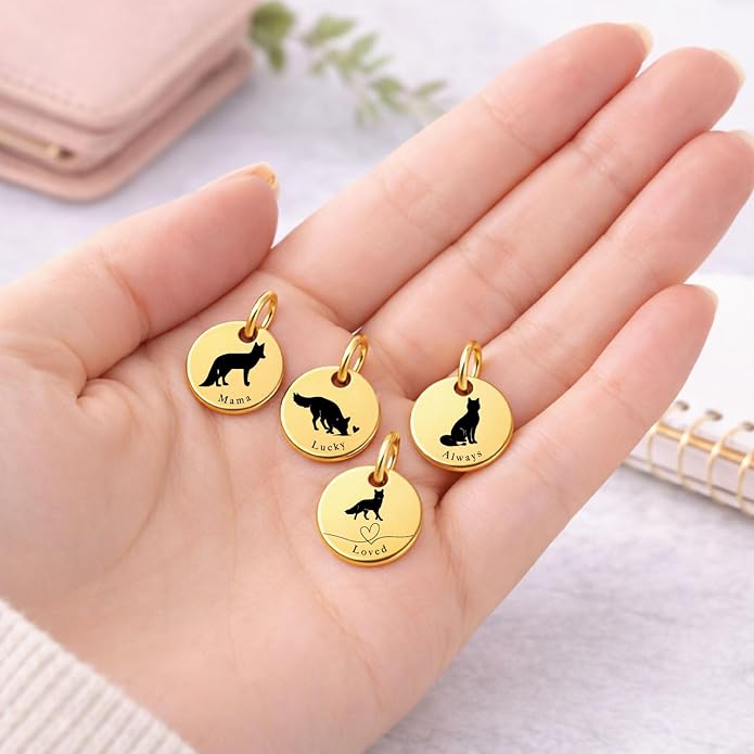 SM Design Mama Animal Charm Set – Set of 4 Stainless Steel Charms – Motherhood & Family Keepsake Jewelry Charmss