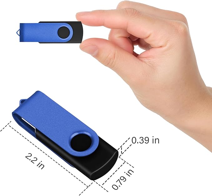 EASTBULL Flash Drives Bulk 2GB USB Thumb Drive 100 Pack USB 2.0 Memory Stick Swivel Pen Drive with Lanyard for Storage and Backup (2GB 100 Colors)