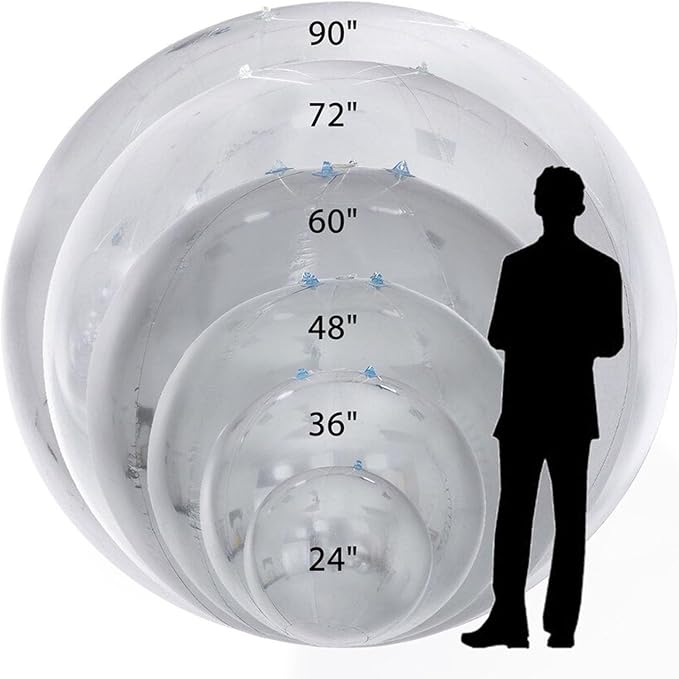Inflatable Mirror Ball,Silver & Gold & Iridescent Giant Mirror Balloon,Big Shinny Balls,Reusable PVC Hanging Disco Sphere For Party & Wedding & Event Decoration (Blue, 32in 2.6ft 0.8m)