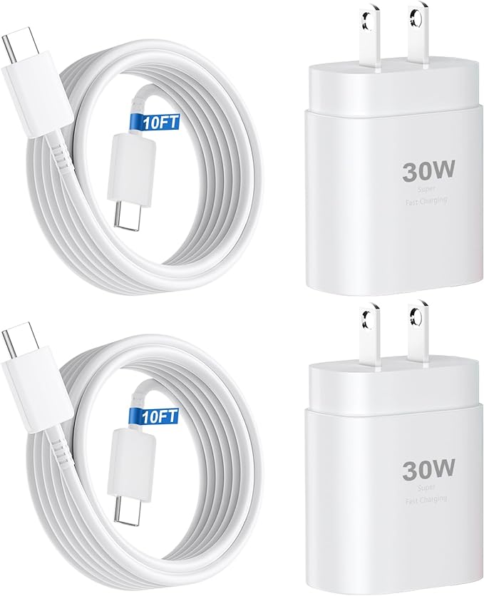 iPhone 16 15 Charger Fast Charging,30W USB C iPhone 16 15 Pro Max Charger Block &10FT Long Type C Cable Cord for iPhone 16/16 Pro Max/15/15 Pro Max/15 Plus/iPad Pro 12.9/11,Android Phone for S25Ultra