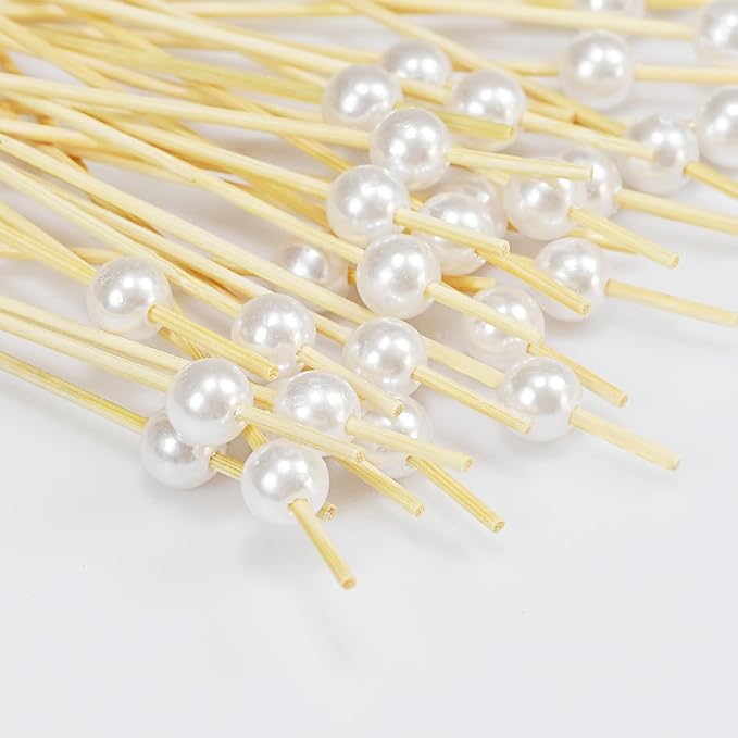 Cocktail Picks for Appetizers, Toothpicks for Appetizers, 100PCS White Cocktail Toothpicks for Drinks, Appetizer Skewers for Charcuterie Cups Board