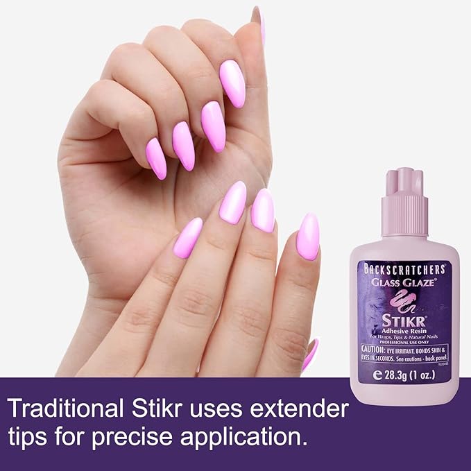 Backscratchers Glass Glaze Stikr Resin - Nail Wrap Adhesive for Tips, Extensions, and Charms