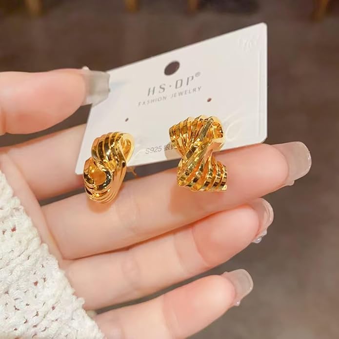 Gold Flower Statement Earrings for Women, Large Chunky Bohomian Summer Beach Floral Earring, Irregular Bold Exaggerated Earrings
