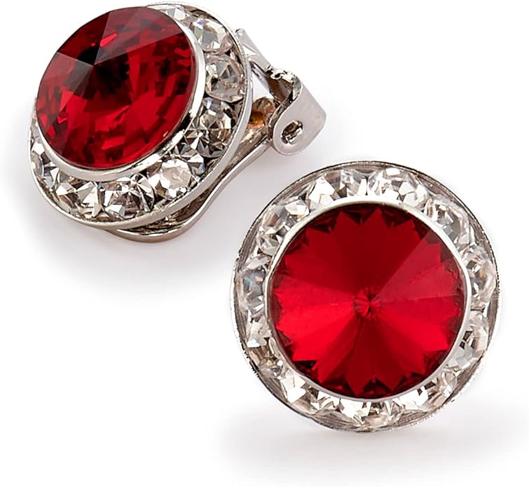| Colorful Rhinestone Clip On Earrings for Dance, Pageant, Prom, Performance, Wedding, or Special Event