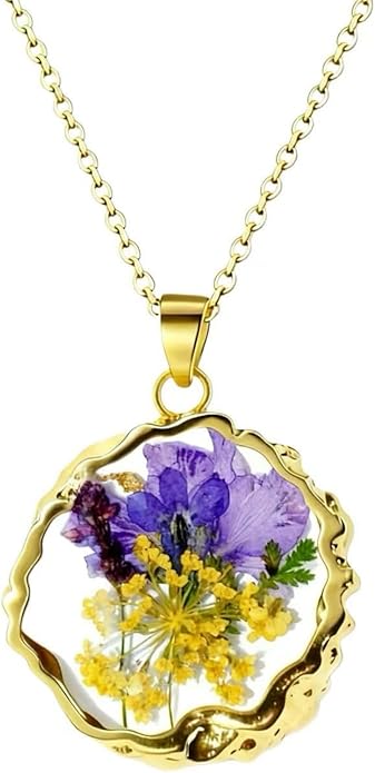 Birth Flower Necklace,1-12 Birth Month Flower Handmade Pendant Necklaces for Women Personalized Custom Floral Jewelry,Boho jewelry,Birthday Gift for Women Girls Best Friend
