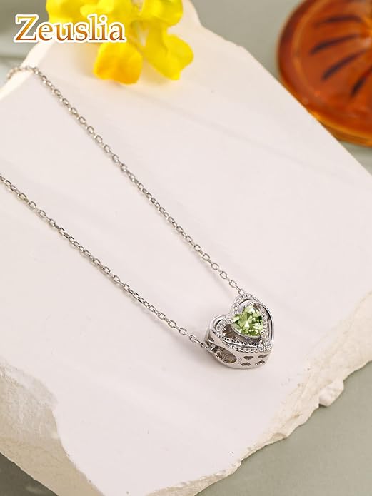 Heart Birthstone Charms for Bracelets, 925 Sterling Silver Women Bead Charms for Charm Bracelets Necklace, Mother's Day Birthday Anniversary Jewelry Gifts for Wife Mom Grandma Daughter