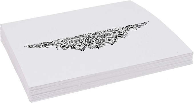 Paisley Place Cards, Black (Choose Color), Set of 150, Pre-cut and Scored - Wedding, Party, Dinner, and Special Events - Made in the USA