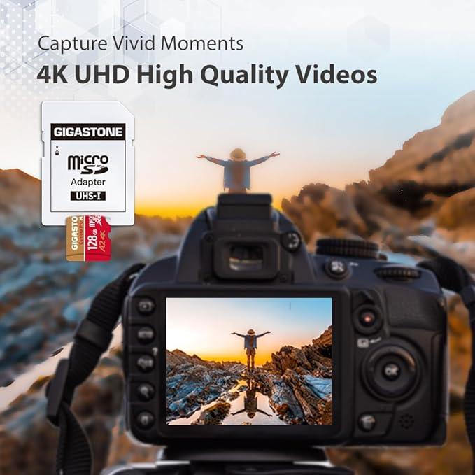 [5-Yrs Free Data Recovery] GIGASTONE 128GB Micro SD Card with USB 3.2 Type C Card Reader, 4K Camera Pro MAX, Speed Up to 120MB/s Compatible with Gopro, DJI, Dash Cam, MicroSDXC UHS-I A2 V30 U3