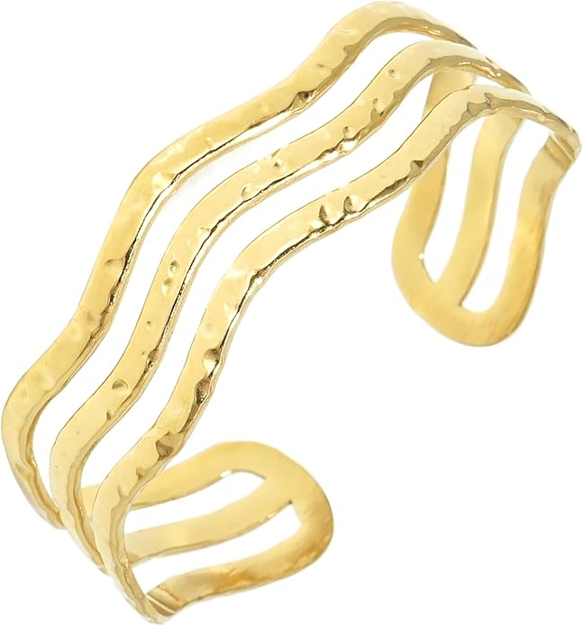 Multi-layer Cuff Bracelet for Women Cross Wire Bracelets Open Wide Cuff Gold Bangle Bracelet
